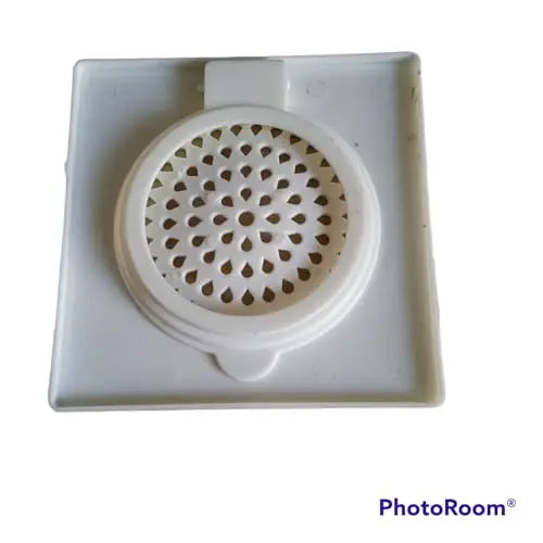 Urja Enterprise Square Plastic Shower Floor Drain/Strainer with Lid - for Kitchen Utensils and All Water Drain Outlets, Jali (6 X 6 Inch, 2 Psc, White)