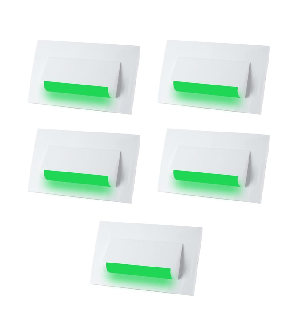 Classic 4 Modular Western LED Foot Light Convertible Under Cabinet Light, Soft White Outdoor Deck Wall Recessed Foot Stair Nosing Light PACK OF 5 GREEN