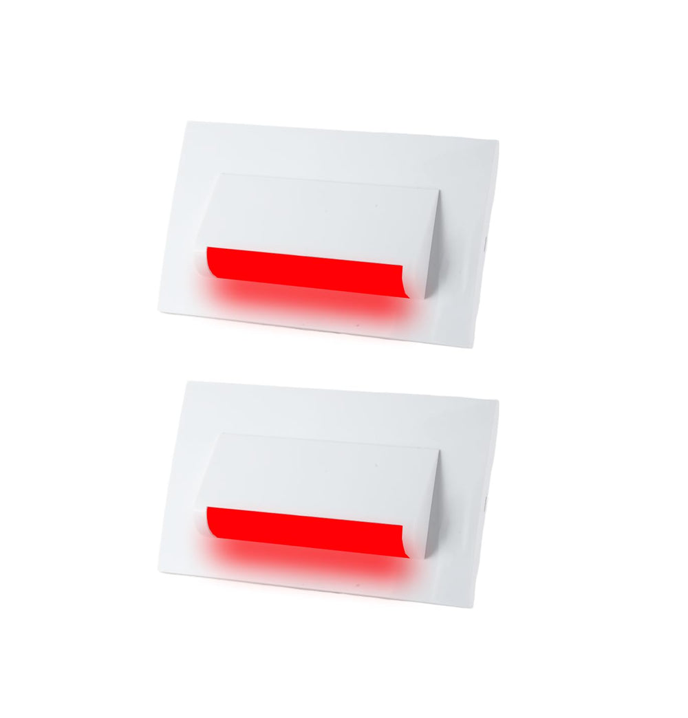 Classic 4 Modular Western LED Foot Light Convertible Under Cabinet Light, Soft White Outdoor Deck Wall Recessed Foot Stair Nosing Light PACK OF 2 RED