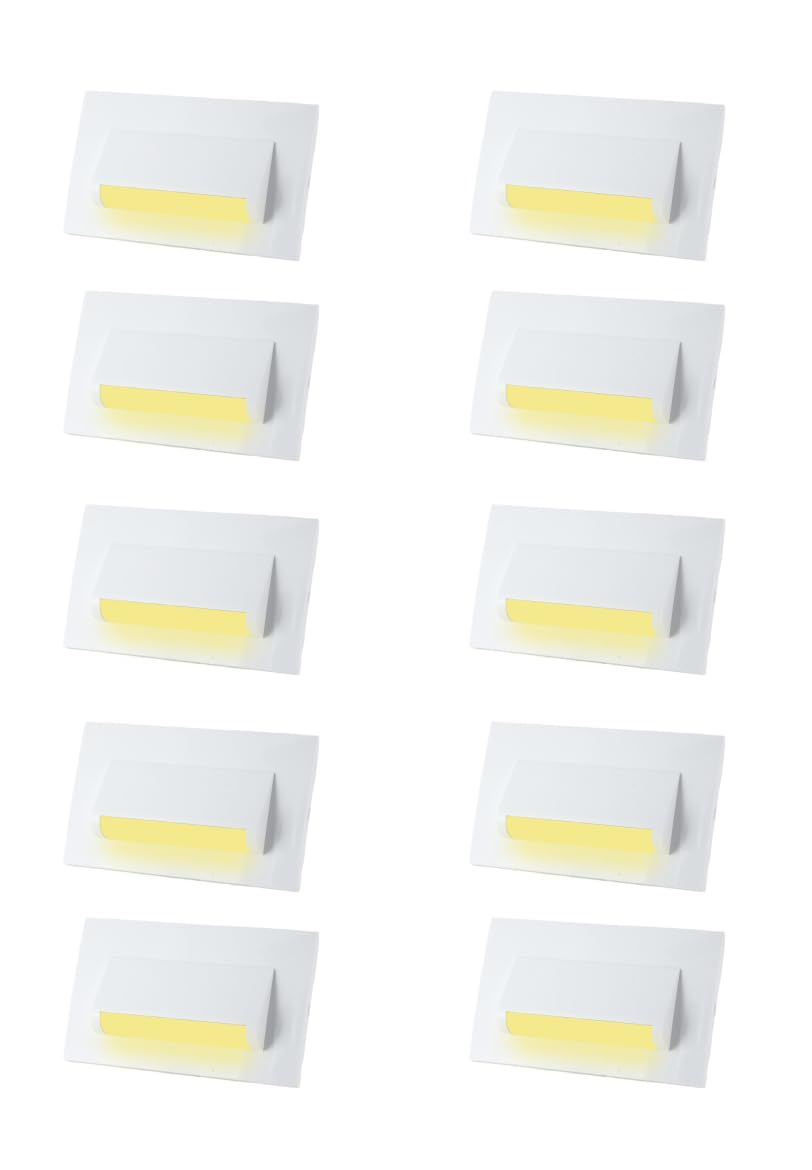 Classic 4 Modular Western LED Foot Light Convertible Under Cabinet Light, Soft White Outdoor Deck Wall Recessed Foot Stair Nosing Light PACK OF 10 YELLOW