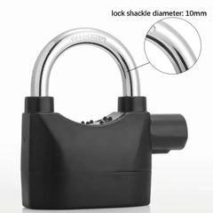 Urja Enterprise Alarm Security Lock – Motion Sensor, 110dB Siren Alert, Heavy-Duty Anti-Theft Padlock with 3 Keys, Weather-Resistant Heavy Body for Bikes, Gates, Doors, Sheds | Black