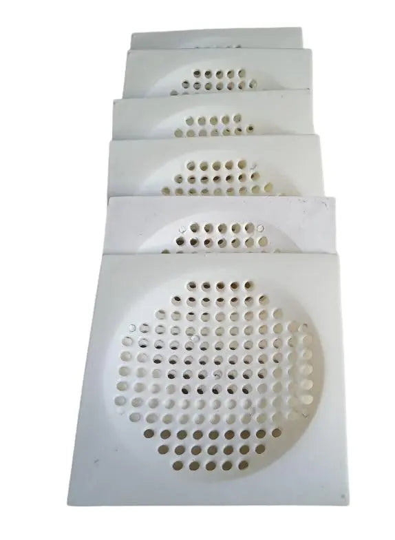 Urja Enterprise 6x6 Inch Square Plastic Floor Drain with Lid – White Jali for Kitchen, Bathroom & Water Outlets (Pack of 6, Strong & Easy to Maintain)