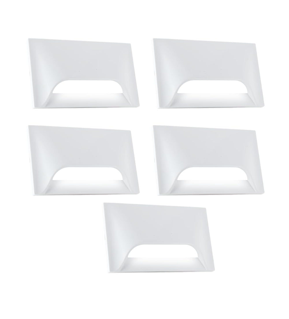 Urja Enterprise Italic 3&4 Modular Western LED Foot Light Convertible Under Cabinet Light, Soft White Outdoor Deck Wall Recessed Foot Stair Nosing Light PACK OF 5 WHITE