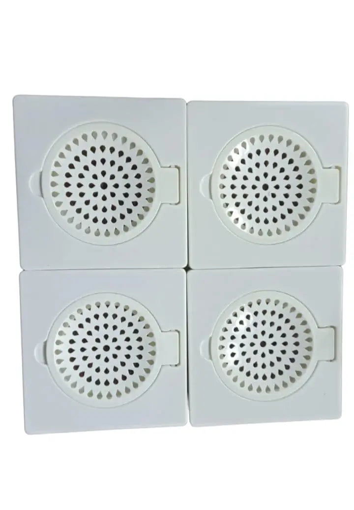 Urja Enterprise 6x6 Inch Square Plastic Floor Drain with Lid – White Jali for Kitchen, Bathroom & Water Outlets (Pack of 4, Durable & Easy to Clean)