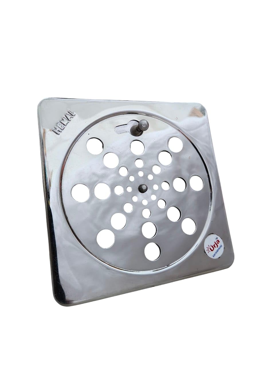 Urja Enterprise Check Square Flat Cut Floor Drain | Stainless Steel | 6 x 6 inches | Pack of 1