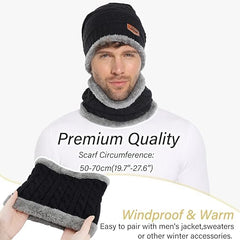 Urja Enterprise Sports Winters Cap & Muffler for Men & Women| Beanie Cap| 1 Set| (Black)