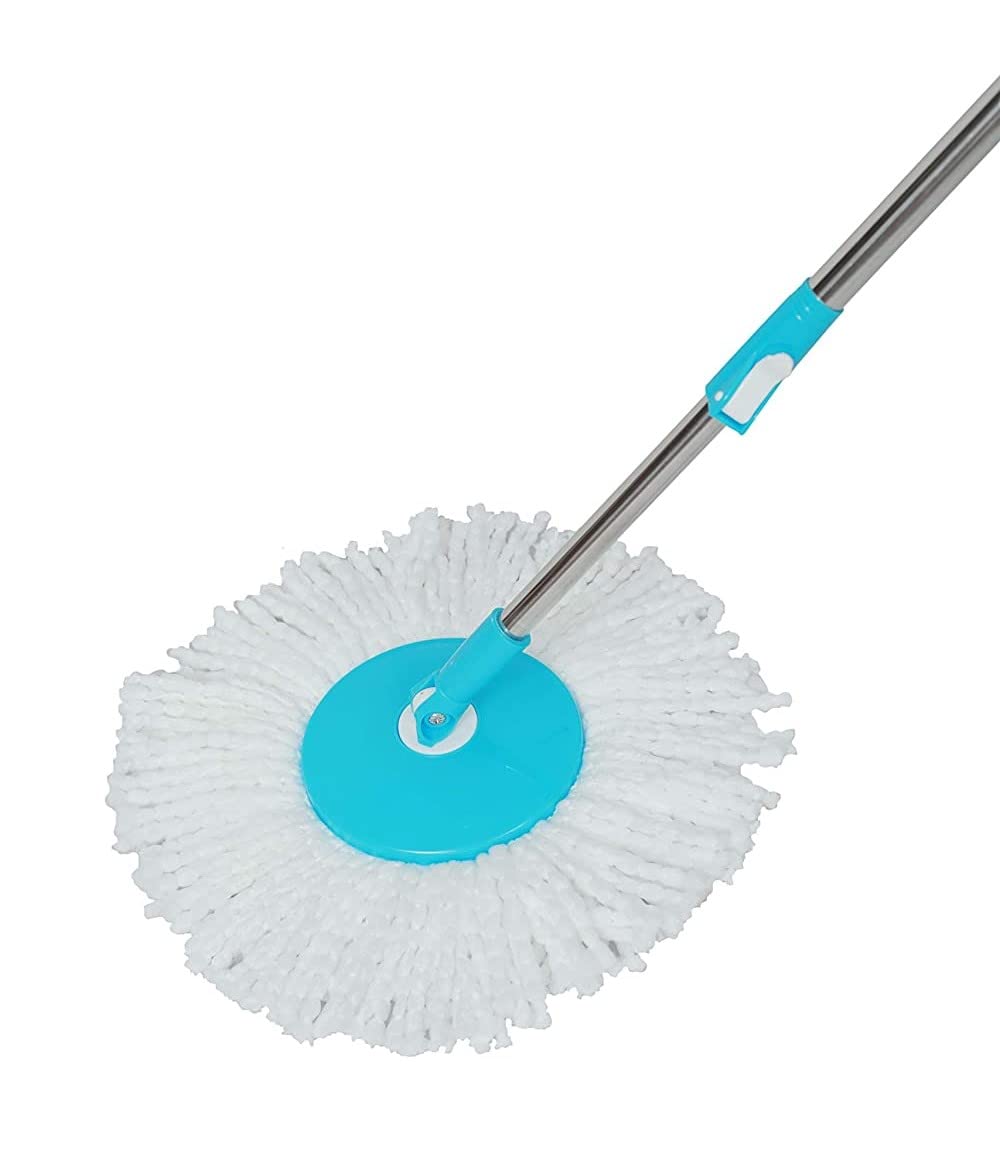 Urja Enterprise 360° Bucket Spin Mop Stick (Blue) with Microfiber Refill
