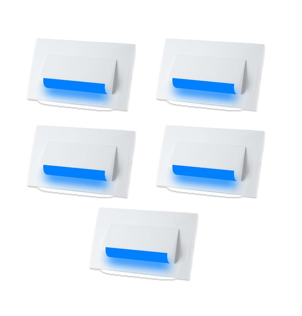 Classic 4 Modular Western LED Foot Light Convertible Under Cabinet Light, Soft White Outdoor Deck Wall Recessed Foot Stair Nosing Light PACK OF 5 BLUE