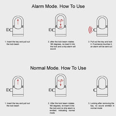 Urja Enterprise Alarm Security Lock – Motion Sensor, 110dB Siren Alert, Heavy-Duty Anti-Theft Padlock with 3 Keys, Weather-Resistant Heavy Body for Bikes, Gates, Doors, Sheds | Black