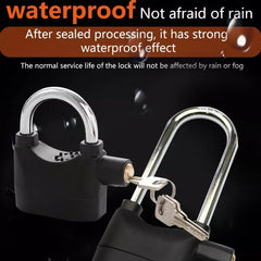 Urja Enterprise Alarm Security Lock – Motion Sensor, 110dB Siren Alert, Heavy-Duty Anti-Theft Padlock with 3 Keys, Weather-Resistant Heavy Body for Bikes, Gates, Doors, Sheds | Black
