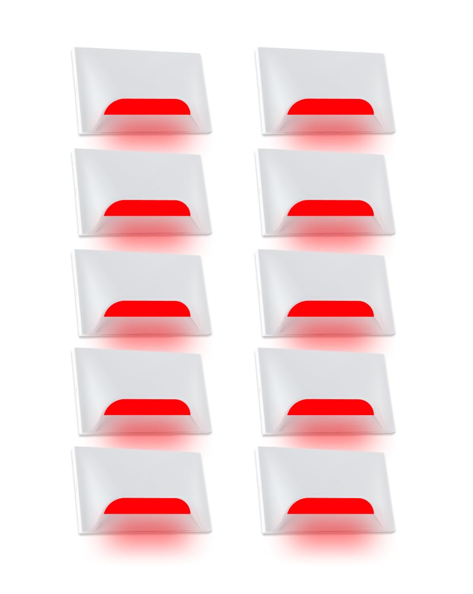 Urja Enterprise Italic 3&4 Modular Western LED Foot Light Convertible Under Cabinet Light, Soft White Outdoor Deck Wall Recessed Foot Stair Nosing Light PACK OF 10 RED