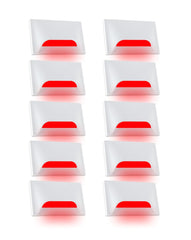 Urja Enterprise Italic 3&4 Modular Western LED Foot Light Convertible Under Cabinet Light, Soft White Outdoor Deck Wall Recessed Foot Stair Nosing Light PACK OF 10 RED