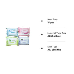 Urja Enterprise Refreshing Wet Wipes With 4 Different Fragrance, Facial Wet Wipes For Face And Travel Use For Girls And Boys Pack Of 4