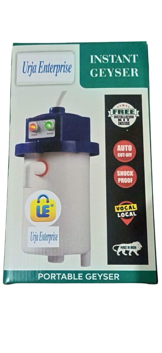 Urja Enterpise 1 Liter Compact Instant Water Heater, Easy Installation, Energy Efficient, White