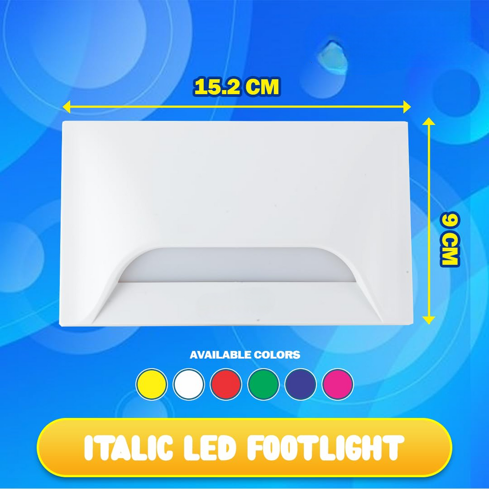 Urja Enterprise Italic 3&4 Modular Western LED Foot Light Convertible Under Cabinet Light, Soft White Outdoor Deck Wall Recessed Foot Stair Nosing Light