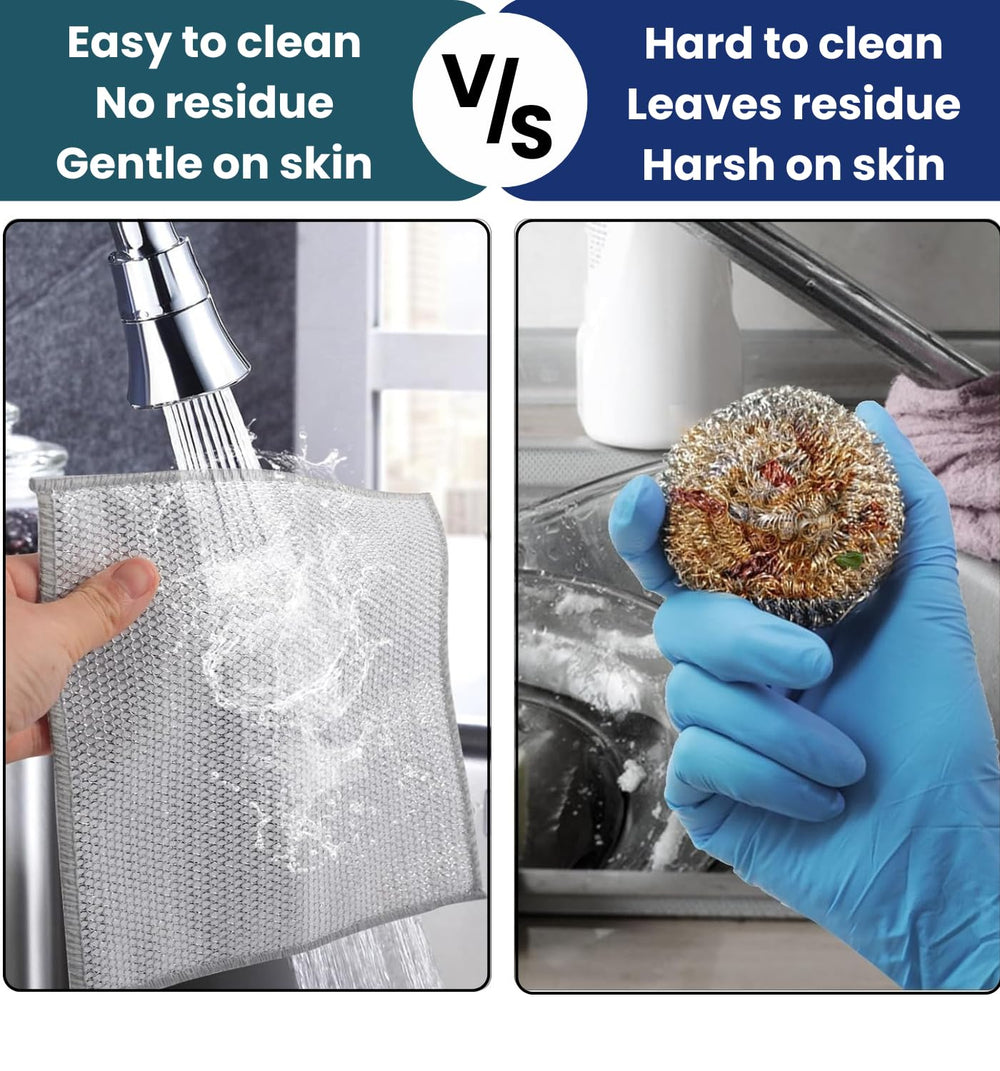 Urja Enterprise Non-Scratch Wire Dishcloth, Steel Scrubber for Utensils Cleaning, Multipurpose Wet and Dry Cleaning Dish Wash Cloth Scrubber for Washing Dishes, Sinks, Counters