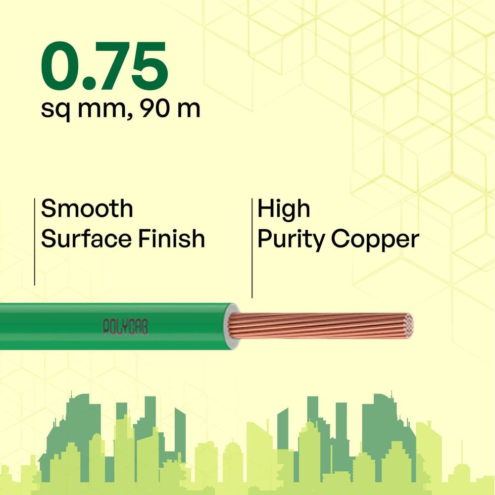 Polycab OPTIMA+ 90M coil | Flame Retardant | Lead free | 99.97% high purity copper | Rodent protection | PVC insulated housewire