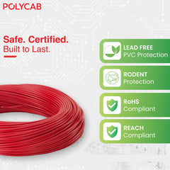 Polycab OPTIMA+ 90M coil | Flame Retardant | Lead free | 99.97% high purity copper | Rodent protection | PVC insulated housewire
