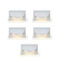 Urja Enterprise Premium 4 Module ITALLIC Smiley Foot Light – White Modular Recessed Step & Wall Light for Modern Interior Staircase Lighting Pack of 5