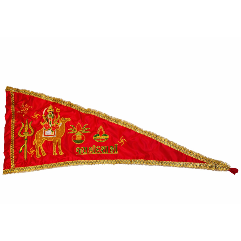 Urja Enterprise Heavy Embroidered All Hindu Bhagwan & Mata Ji Flags (Dhwaj) (2 MTR) Dasha Maa