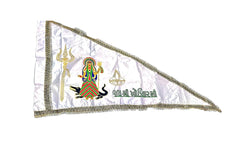 Urja Enterprise Embroidered All Hindu Bhagwan & Mata Ji Flags (Dhwaj) Jay Khodiyar Maa (White))