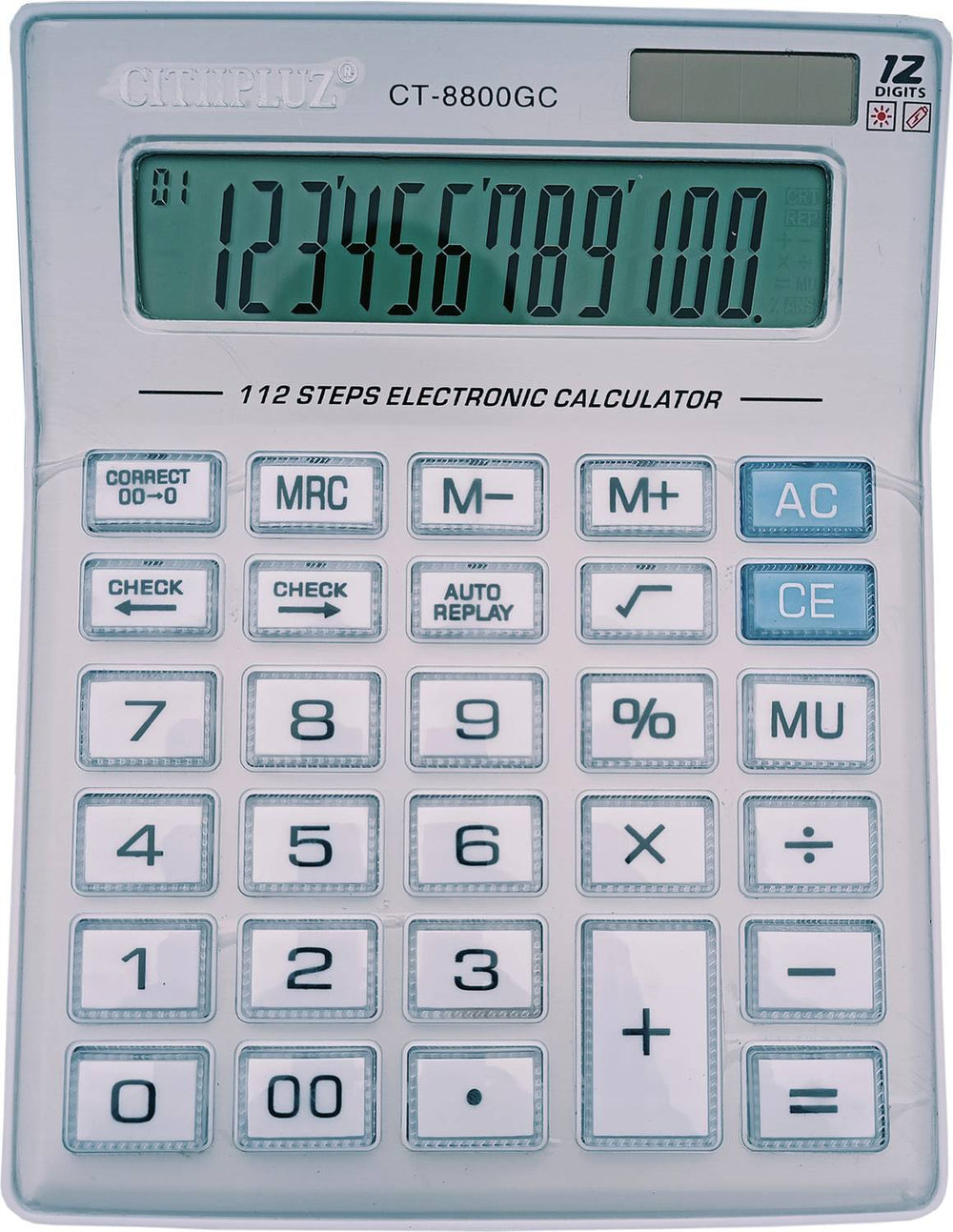 CITIIPLUZ CT-8800GC 112 Steps Check, 12 Digits & 11 CM Large HD Display, Soft Touch Electronic Financial Calculator (12 Digit)