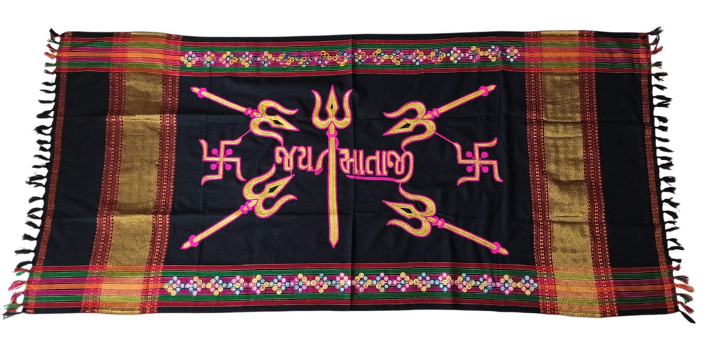 Urja Enterprise Divine Aari Bharat Embroidered Shawl Jay Mataji