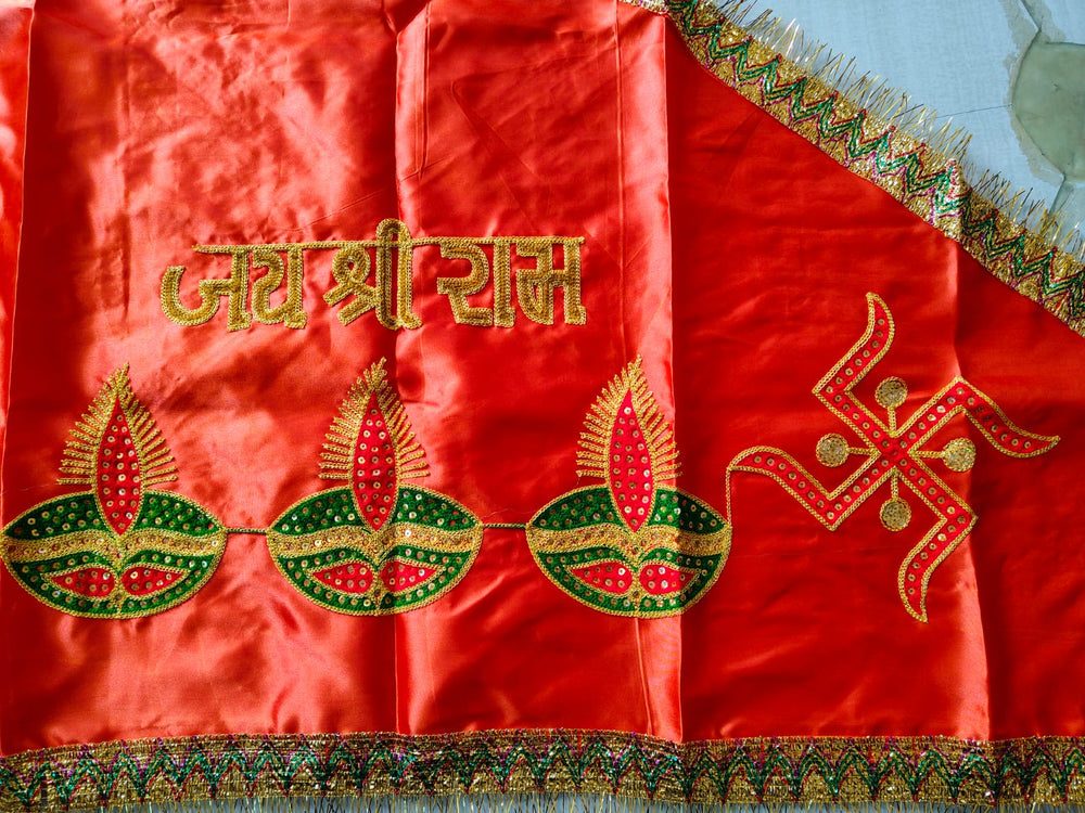 Urja Enterprise Heavy Embroidered All Hindu Bhagwan & Mata Ji Flags (Dhwaj) (2 MTR)