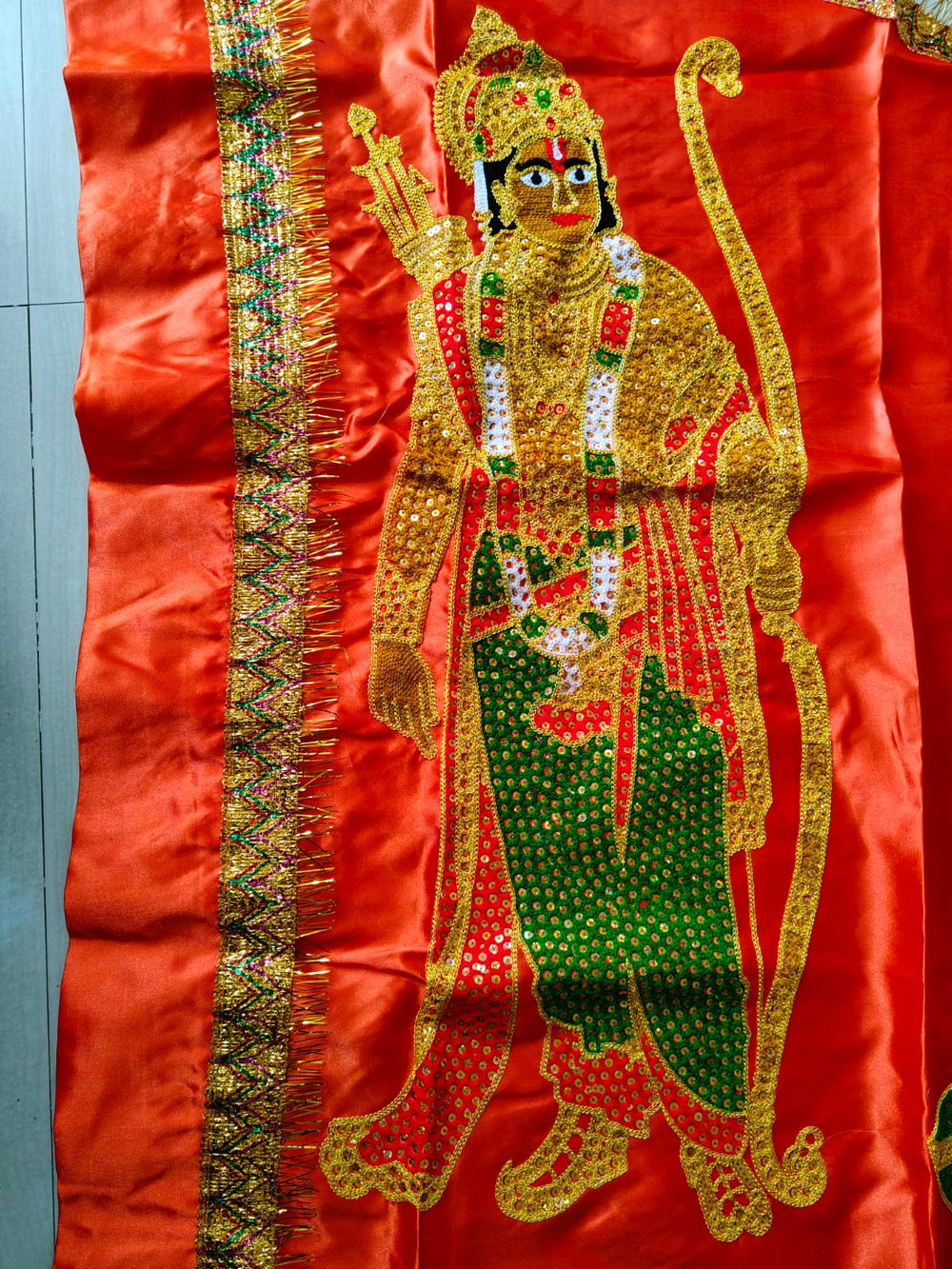 Urja Enterprise Heavy Embroidered All Hindu Bhagwan & Mata Ji Flags (Dhwaj) (2 MTR)
