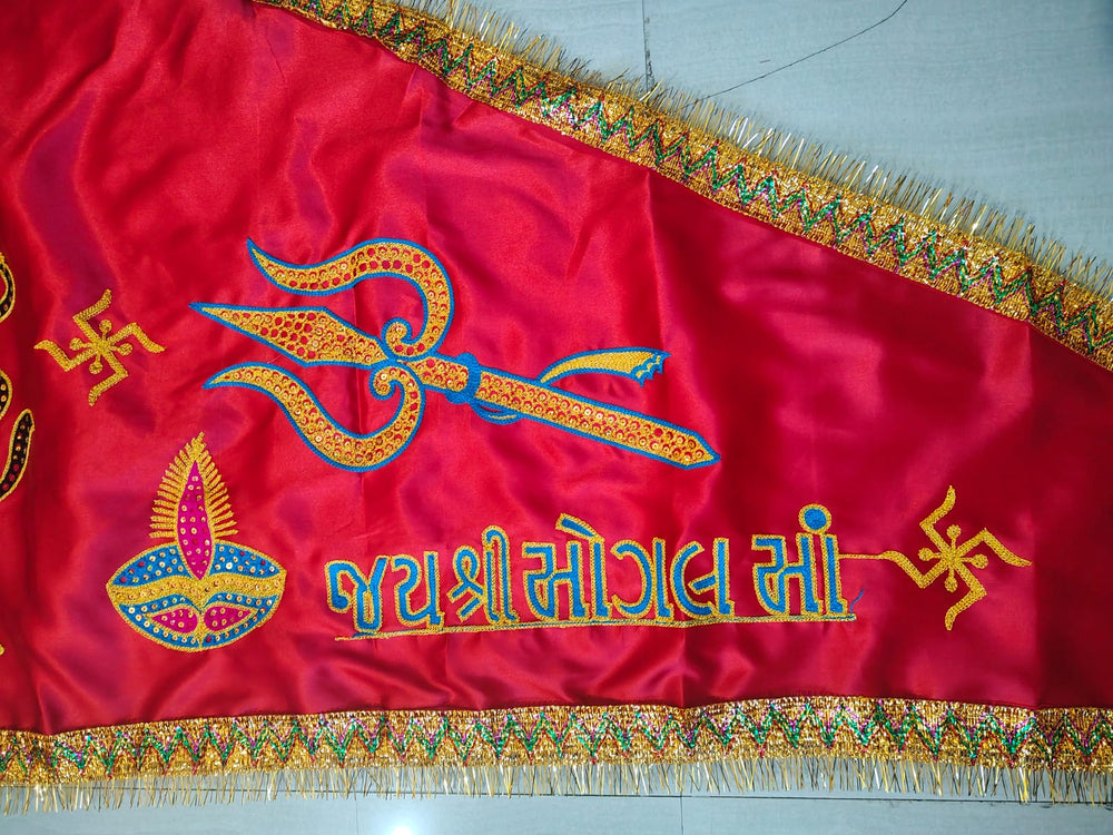 Urja Enterprise Heavy Embroidered All Hindu Bhagwan & Mata Ji Flags (Dhwaj) (2 MTR)