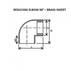 Urja Enterprise Agricultural Pipe - Reducing 90° Elbow Brass Insert (Finolex)