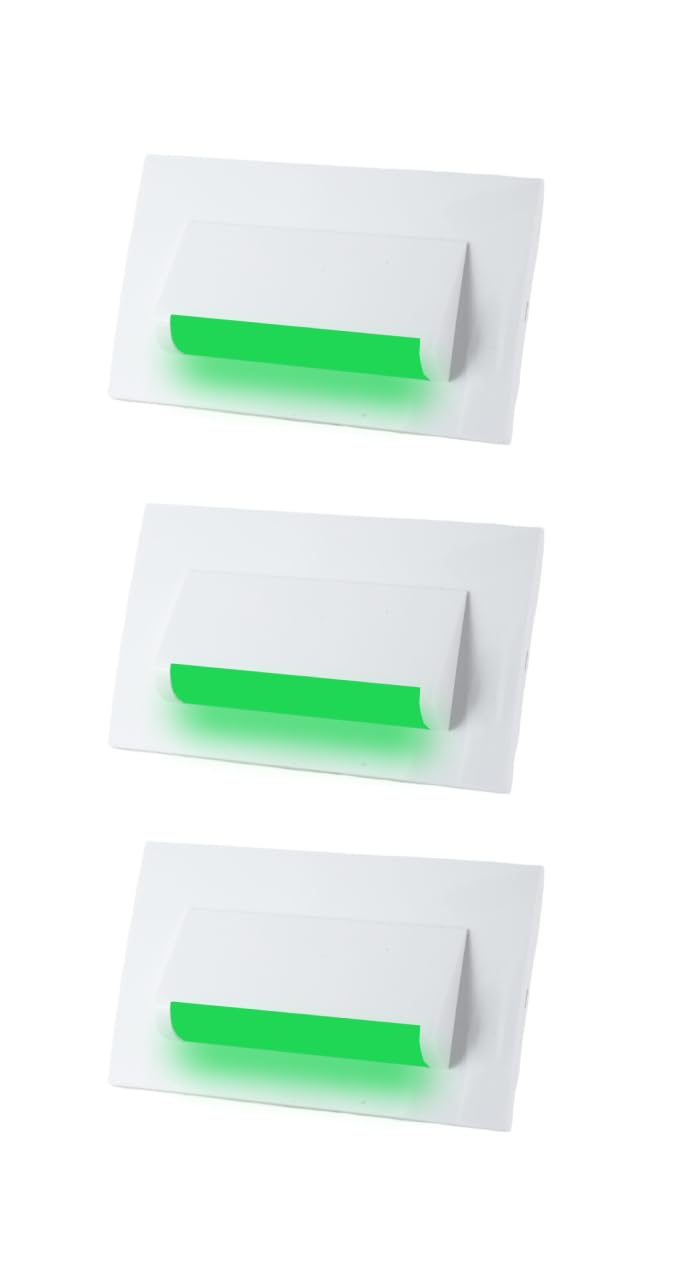 Classic 4 Modular Western LED Foot Light Convertible Under Cabinet Light, Soft White Outdoor Deck Wall Recessed Foot Stair Nosing Light PACK OF 3 GREEN