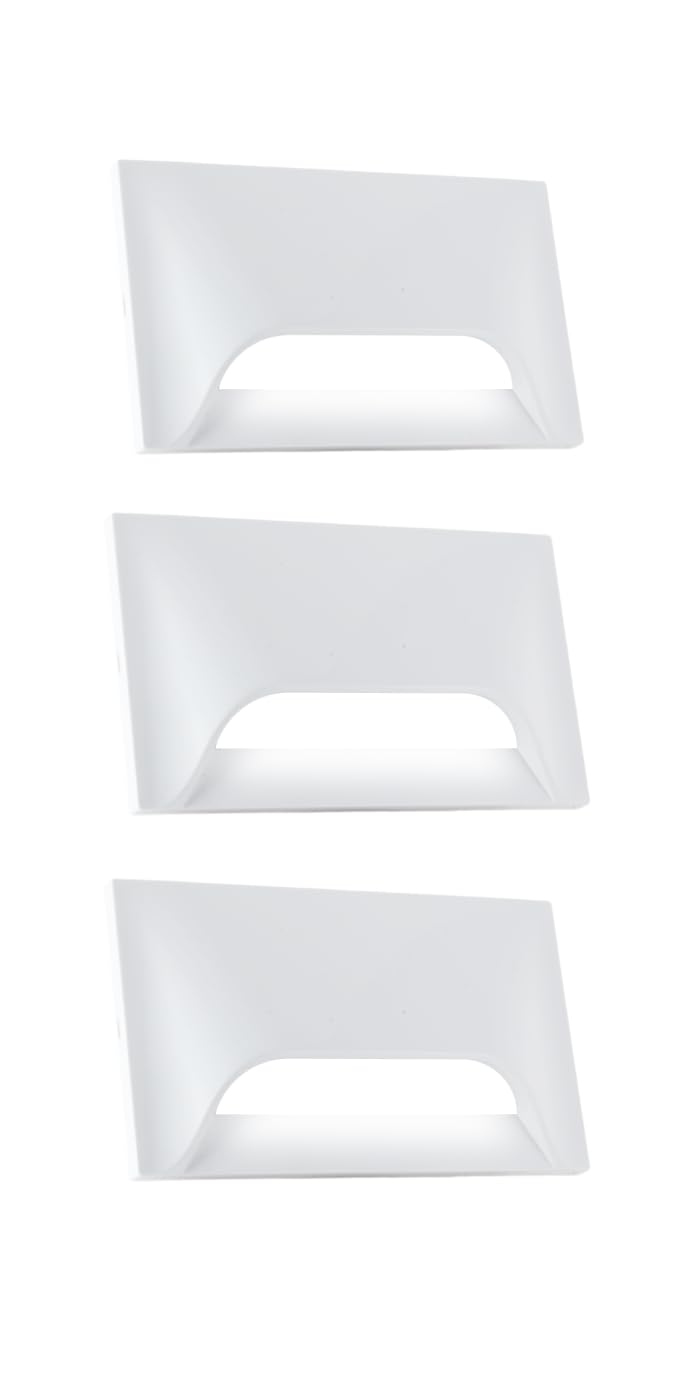 Urja Enterprise Italic 3&4 Modular Western LED Foot Light Convertible Under Cabinet Light, Soft White Outdoor Deck Wall Recessed Foot Stair Nosing Light PACK OF 3 WHITE