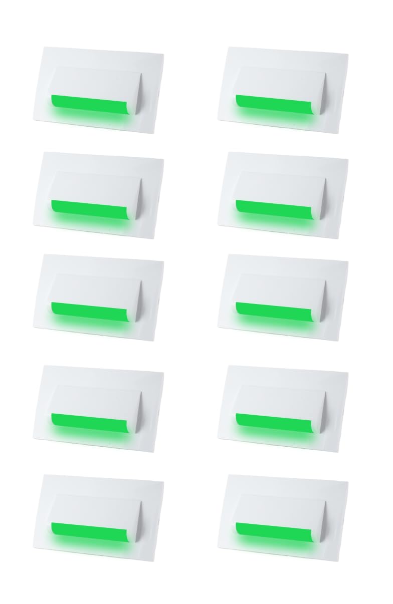 Classic 4 Modular Western LED Foot Light Convertible Under Cabinet Light, Soft White Outdoor Deck Wall Recessed Foot Stair Nosing Light PACK OF 10 GREEN