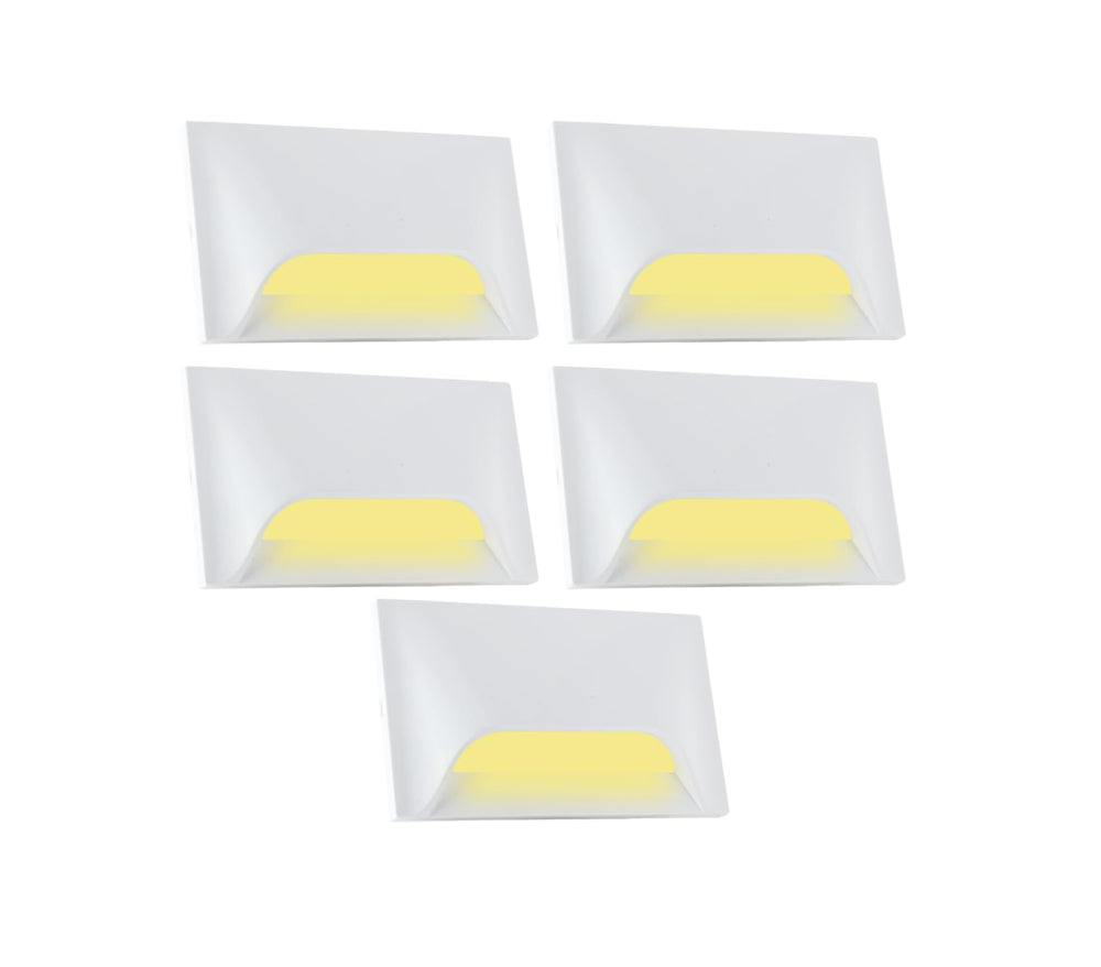 Urja Enterprise Italic 3&4 Modular Western LED Foot Light Convertible Under Cabinet Light, Soft White Outdoor Deck Wall Recessed Foot Stair Nosing Light PACK OF 5 YELLOW