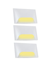 Urja Enterprise Italic 3&4 Modular Western LED Foot Light Convertible Under Cabinet Light, Soft White Outdoor Deck Wall Recessed Foot Stair Nosing Light PACK OF 3 YELLOW