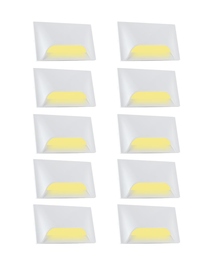 Urja Enterprise Italic 3&4 Modular Western LED Foot Light Convertible Under Cabinet Light, Soft White Outdoor Deck Wall Recessed Foot Stair Nosing Light PACK OF 10 YELLOW
