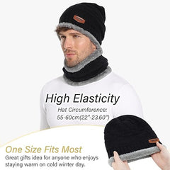 Urja Enterprise Sports Winters Cap & Muffler for Men & Women| Beanie Cap| 1 Set| (Black)