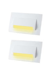 Classic 4 Modular Western LED Foot Light Convertible Under Cabinet Light, Soft White Outdoor Deck Wall Recessed Foot Stair Nosing Light PACK OF 2 YELLOW