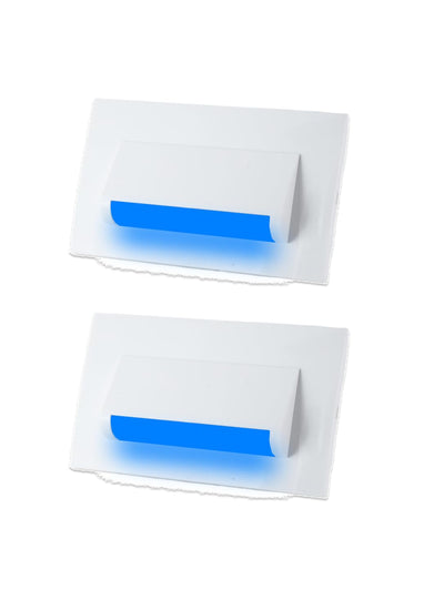 Classic 3&4 Modular Western LED Foot Light Convertible Under Cabinet Light, Soft White Outdoor Deck Wall Recessed Foot Stair Nosing Light (Blue, Pack of 1) PACK OF 2 BLUE