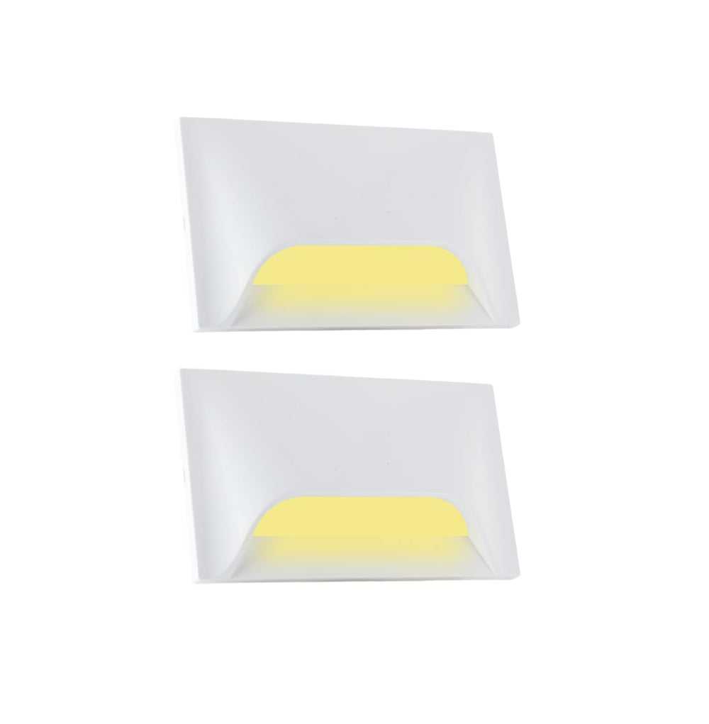 Urja Enterprise Italic 3&4 Modular Western LED Foot Light Convertible Under Cabinet Light, Soft White Outdoor Deck Wall Recessed Foot Stair Nosing Light PACK OF 2 YELLOW