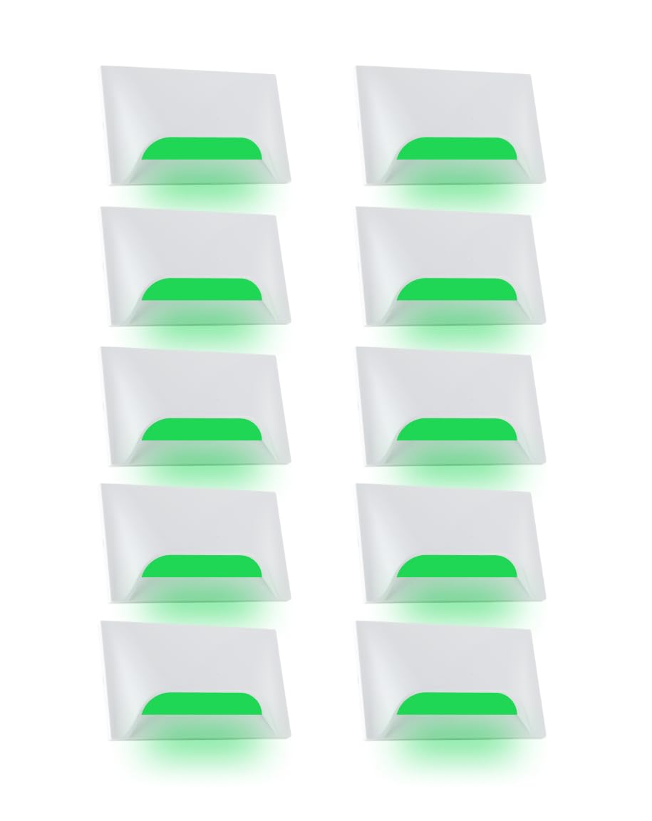 Urja Enterprise Italic 3&4 Modular Western LED Foot Light Convertible Under Cabinet Light, Soft White Outdoor Deck Wall Recessed Foot Stair Nosing Light PACK OF 10 GREEN
