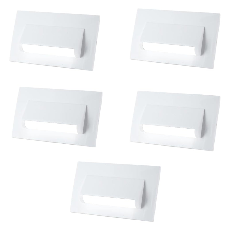 Classic 4 Modular Western LED Foot Light Convertible Under Cabinet Light, Soft White Outdoor Deck Wall Recessed Foot Stair Nosing Light PACK OF 5 WHITE