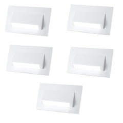 Classic 4 Modular Western LED Foot Light Convertible Under Cabinet Light, Soft White Outdoor Deck Wall Recessed Foot Stair Nosing Light PACK OF 5 WHITE