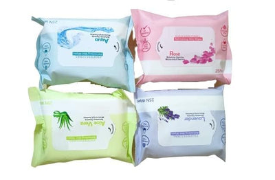 Urja Enterprise Refreshing Wet Wipes With 4 Different Fragrance, Facial Wet Wipes For Face And Travel Use For Girls And Boys Pack Of 4 Default Title