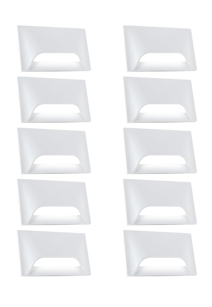 Urja Enterprise Italic 3&4 Modular Western LED Foot Light Convertible Under Cabinet Light, Soft White Outdoor Deck Wall Recessed Foot Stair Nosing Light PACK OF 10 WHITE