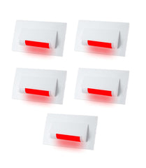 Classic 4 Modular Western LED Foot Light Convertible Under Cabinet Light, Soft White Outdoor Deck Wall Recessed Foot Stair Nosing Light PACK OF 5 RED