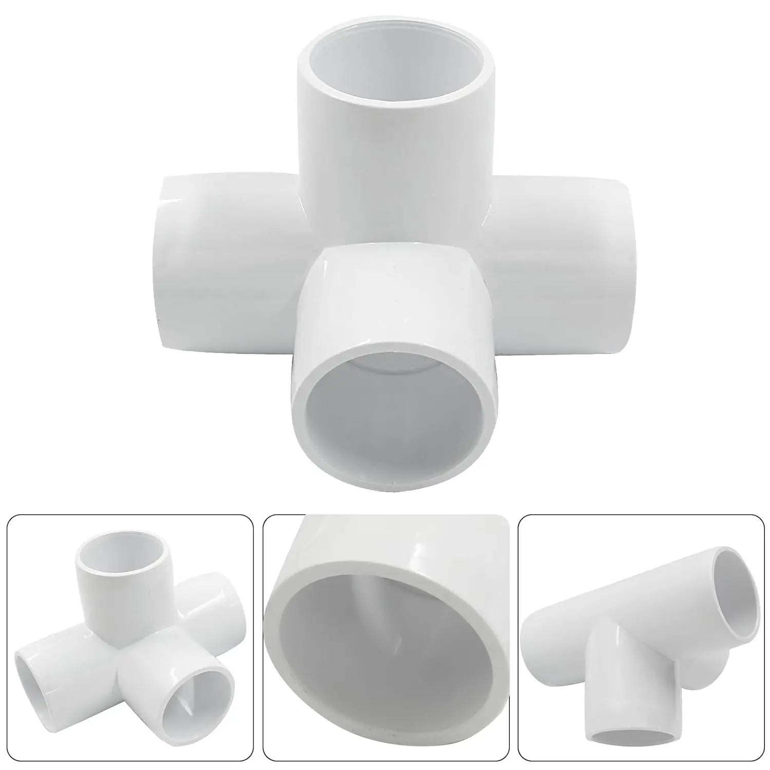 Urja Enterprise 4 Pcs 4-Way PVC Elbow Pipe Fitting – Durable Furniture Grade Corner Connector for DIY Racks, Shelves & Garden Support Structures Urja Enterprise