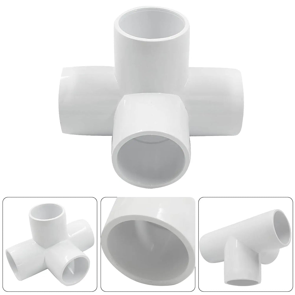 Urja Enterprise 4 Pcs 4-Way PVC Elbow Pipe Fitting – Durable Furniture Grade Corner Connector for DIY Racks, Shelves & Garden Support Structures Urja Enterprise
