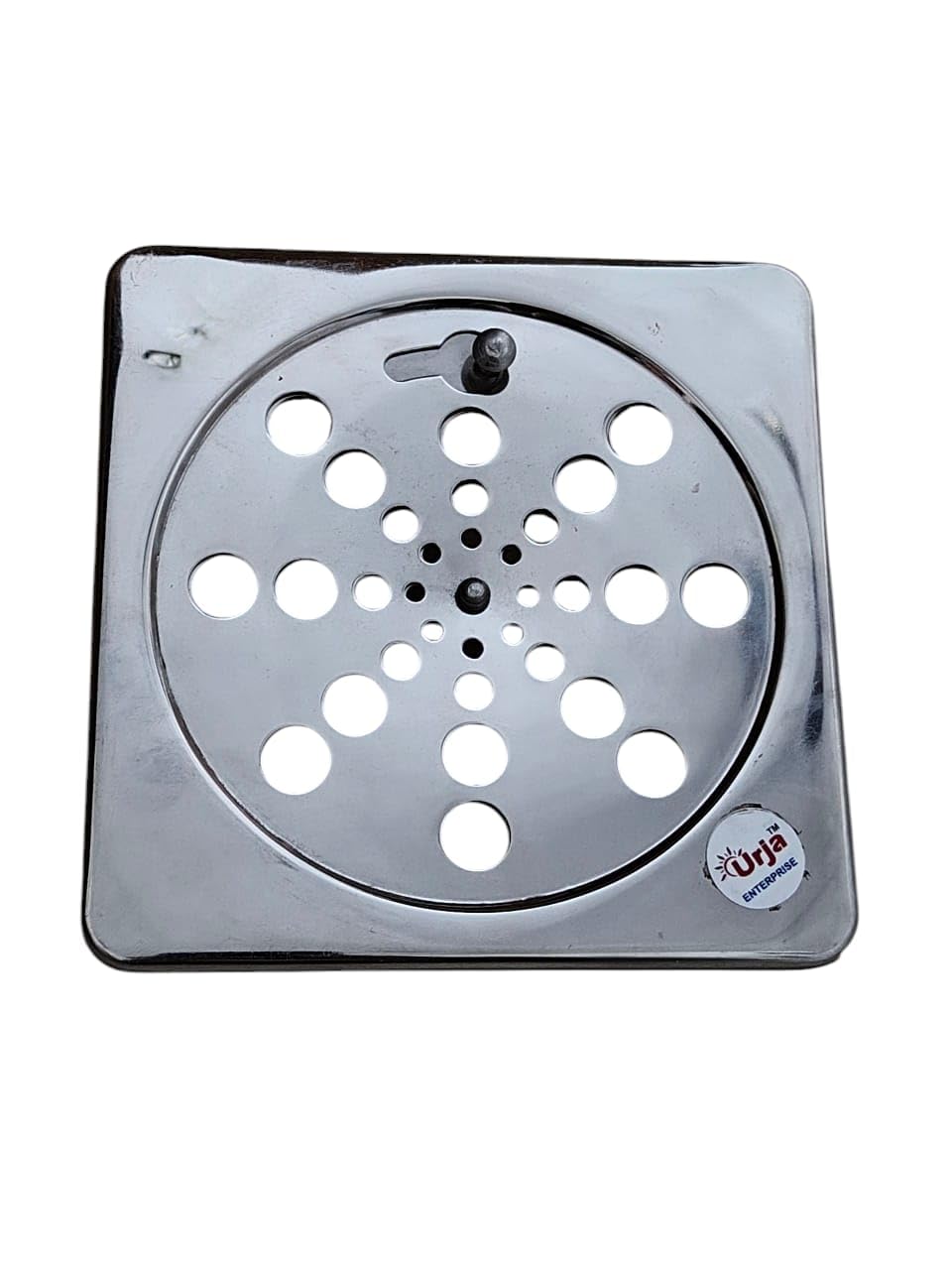 Urja Enterprise Check Square Flat Cut Floor Drain | Stainless Steel | 6 x 6 inches | Pack of 1 Urja Enterprise